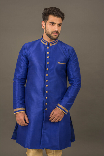 displaying image of Blue IndoWestern Suit