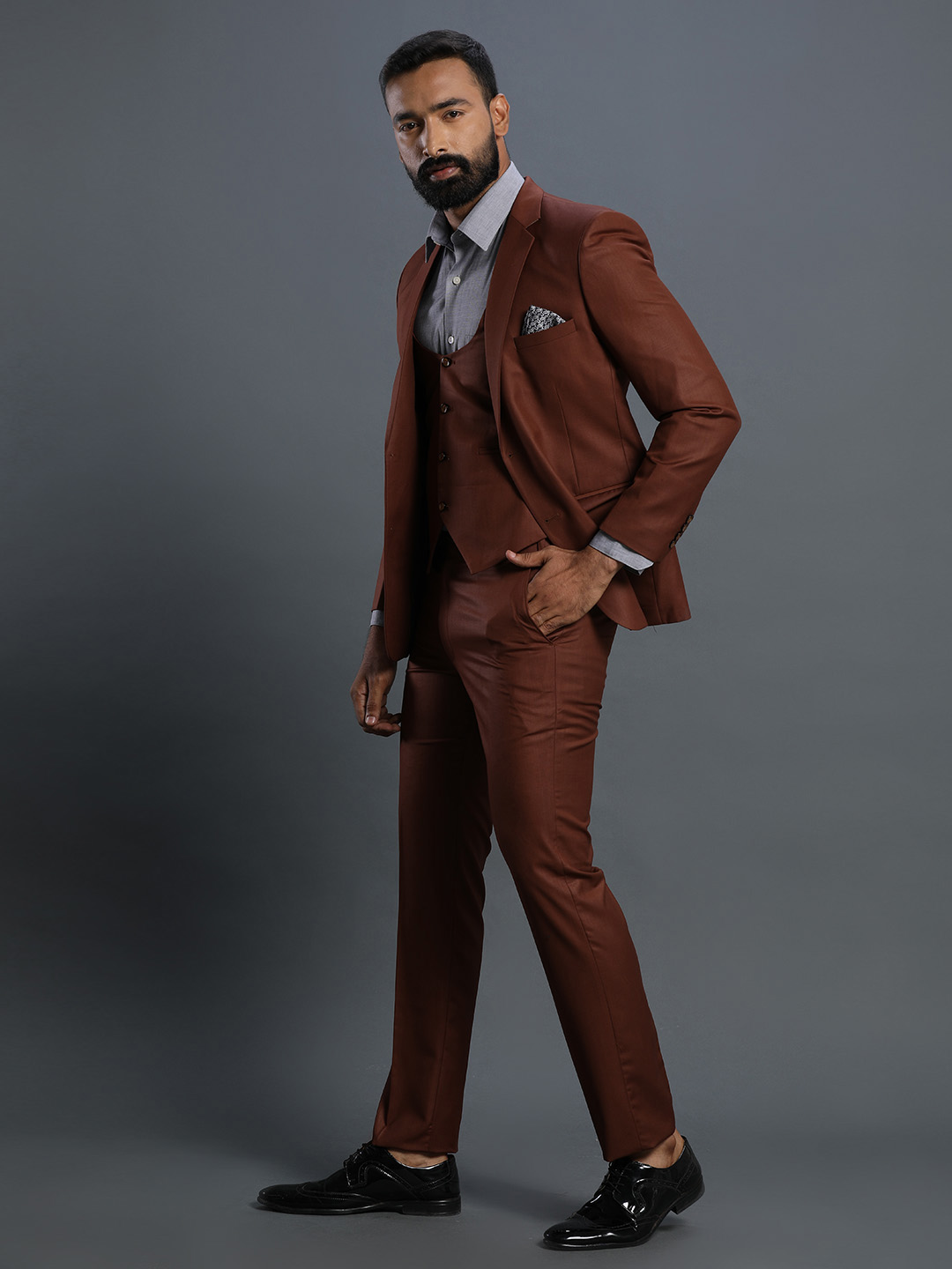 Rent/Buy Brown 3 Piece Suit Home Trial Free Delivery