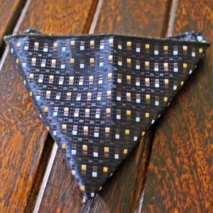 displaying image of Dotted Multicolor Blue Pocket Square