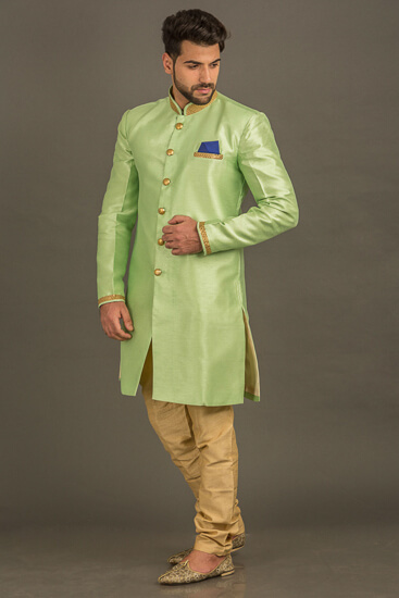 displaying image of Green IndoWestern Suit