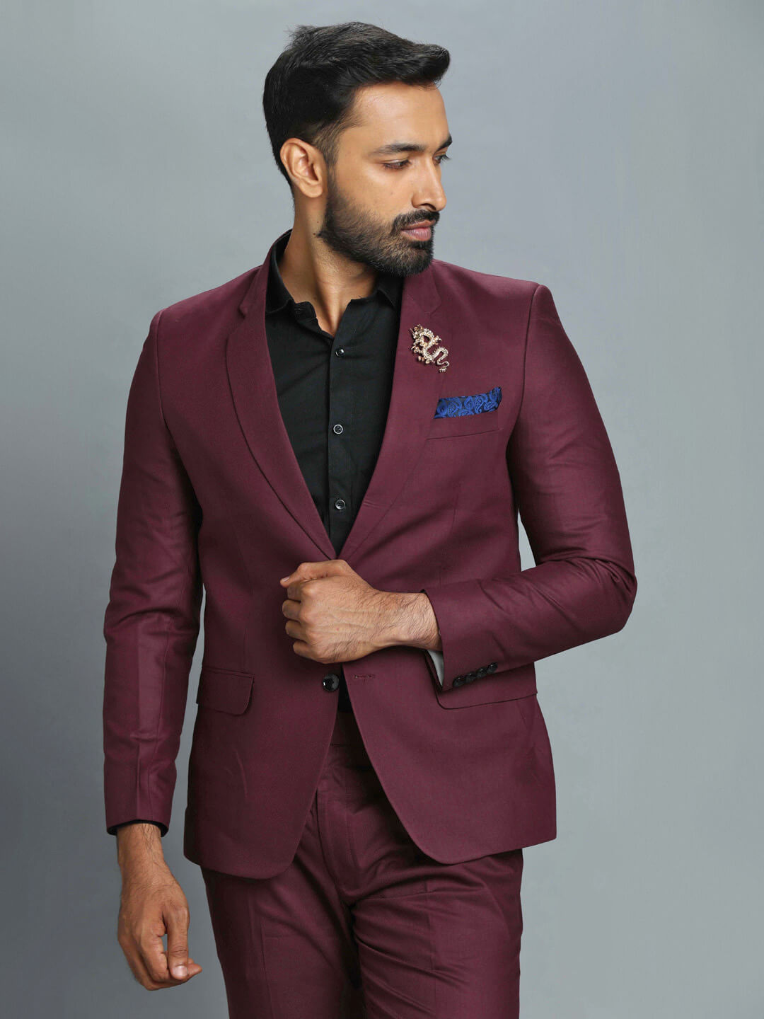 displaying image of Maroon-2-Piece-Suit