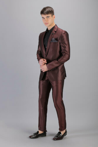 displaying image of Maroonish Brown Full Suit
