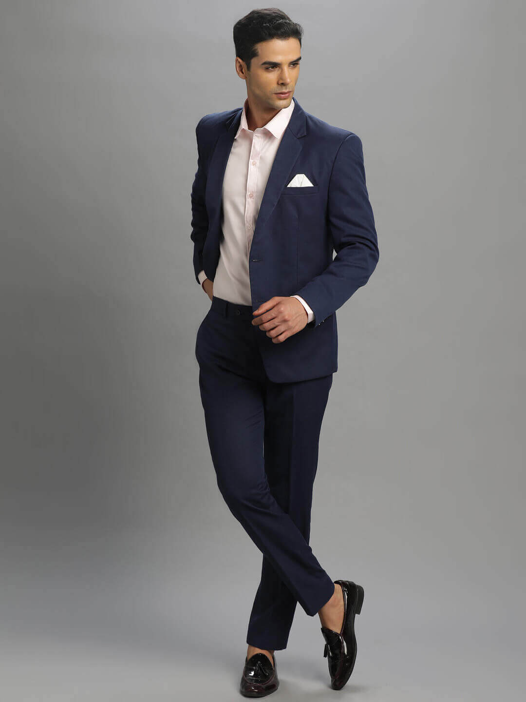 displaying image of Navy Blue 2 Piece Suit