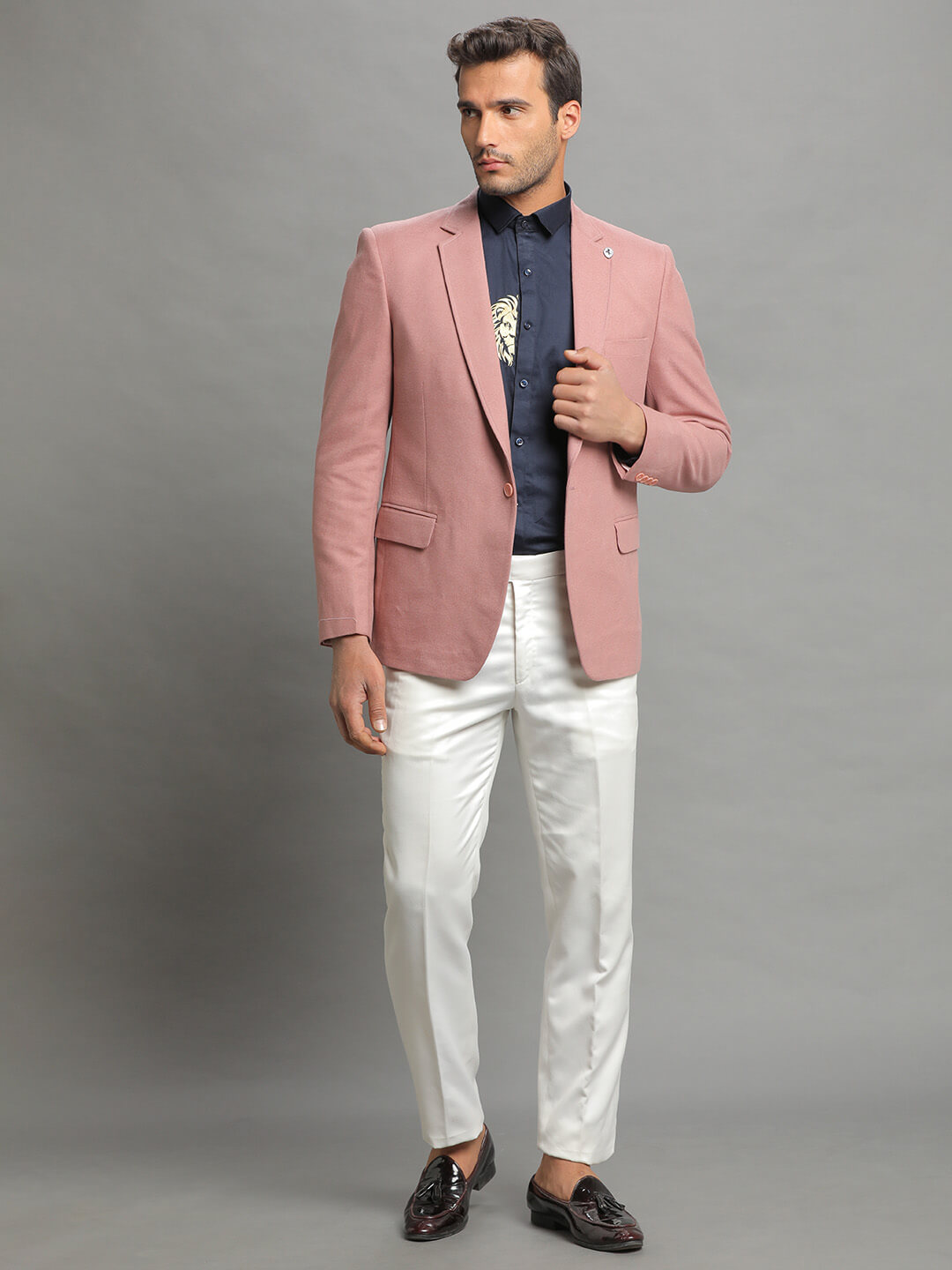 displaying image of Pink Double Twede Blazer