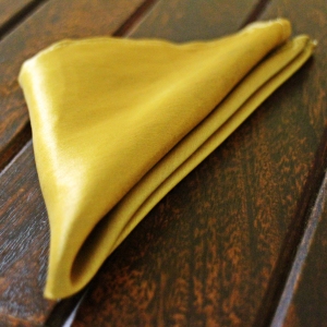displaying image of Shiny Golden Yellow Pocket Square